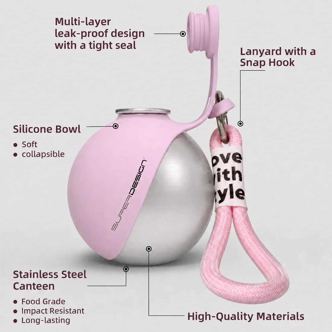 PawCentral™ Dog Water Bottle with Bowl