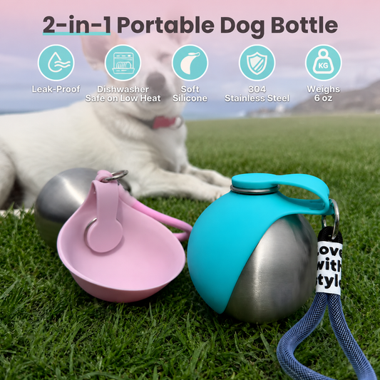 PawCentral™ Dog Water Bottle with Bowl